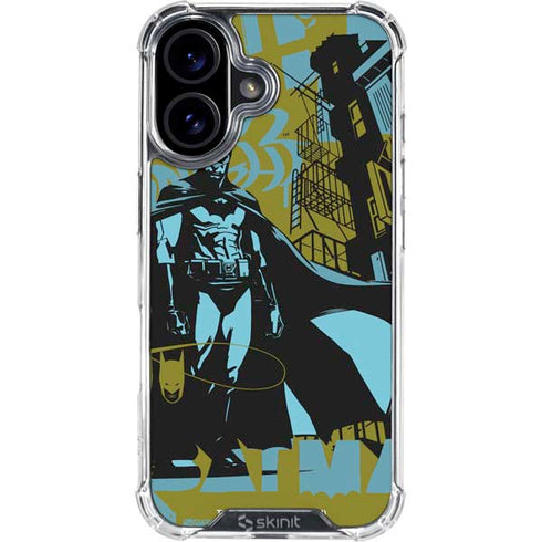 DC Comics Batman Poster Abstract iPhone 16 Plus Clear Case