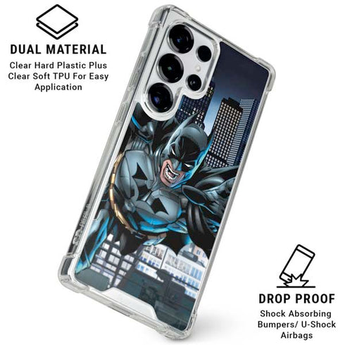 DC Comics Batman Dark Knight Comic Art Action Pose Galaxy S25 Ultra Clear Case