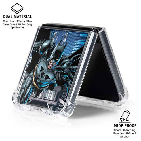 DC Comics Batman Dark Knight Comic Art Action Pose Galaxy Z Flip6 Clear Case