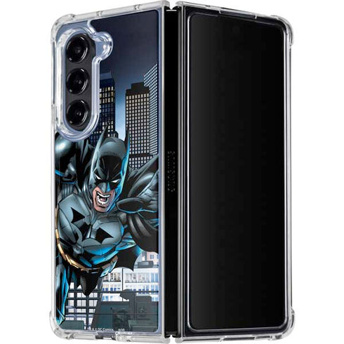 DC Comics Batman Dark Knight Comic Art Action Pose Galaxy Z Fold5 5G Clear Case
