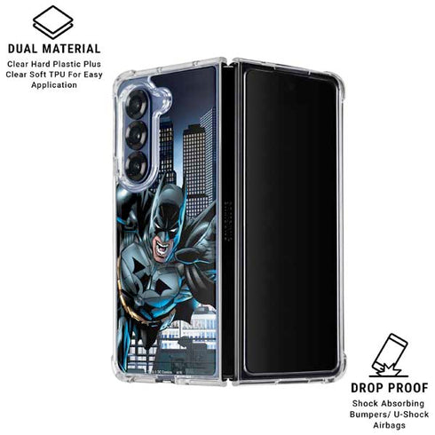 DC Comics Batman Dark Knight Comic Art Action Pose Galaxy Z Fold7 Clear Case