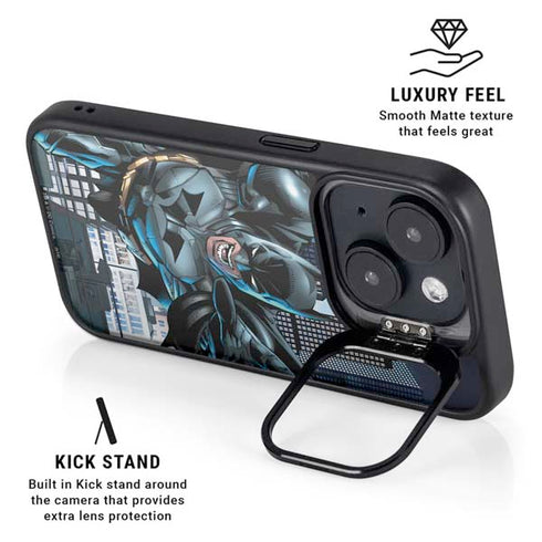 DC Comics Batman Dark Knight Comic Art Action Pose iPhone 14 Plus Kickstand Case