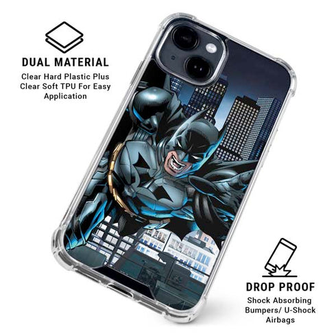 DC Comics Batman Dark Knight Comic Art Action Pose iPhone 15 Clear Case