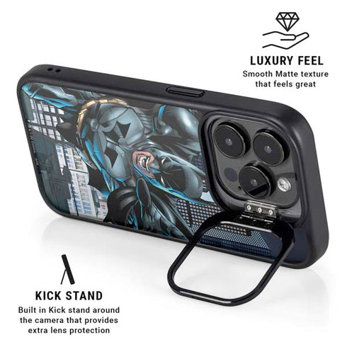 DC Comics Batman Dark Knight Comic Art Action Pose iPhone 15 Pro Max Kickstand Case