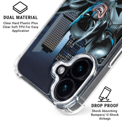 DC Comics Batman Dark Knight Comic Art Action Pose iPhone 16 Clear Case