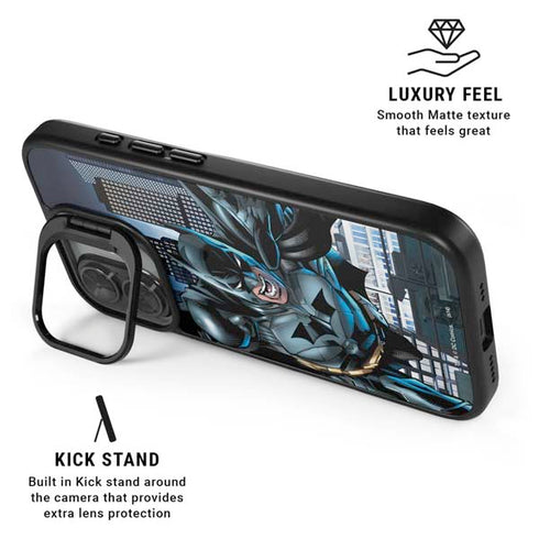 DC Comics Batman Dark Knight Comic Art Action Pose iPhone 17 Kickstand Case