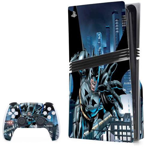 DC Comics Batman Dark Knight Comic Art Action Pose PS5 Pro Disk Bundle Skin