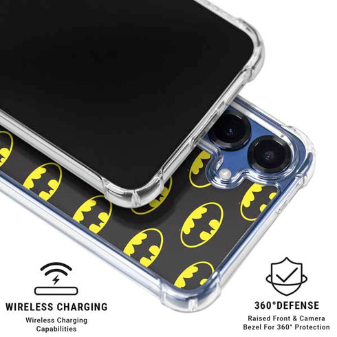 DC Comics Batman Logo All Over Print Galaxy S25 Clear Case