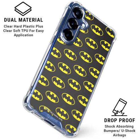 DC Comics Batman Logo All Over Print Galaxy S25 Clear Case
