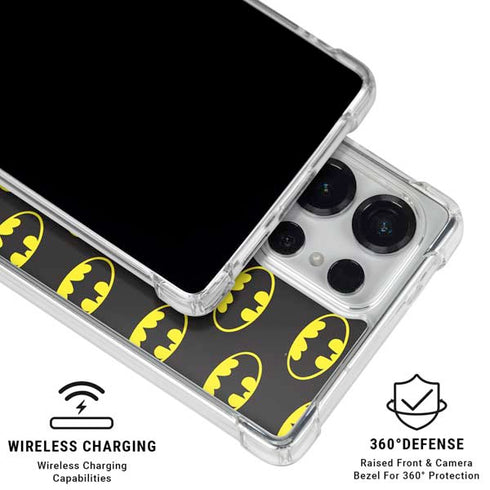 DC Comics Batman Logo All Over Print Galaxy S25 Ultra Clear Case