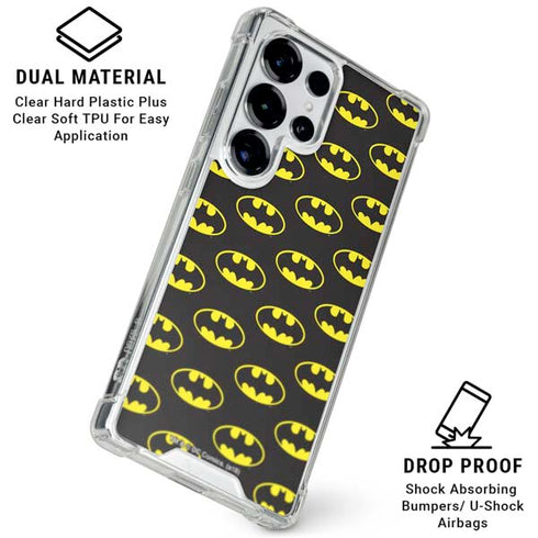 DC Comics Batman Logo All Over Print Galaxy S26 Ultra Clear Case