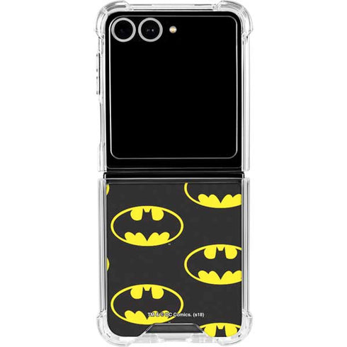 DC Comics Batman Logo All Over Print Galaxy Z Flip7 Clear Case