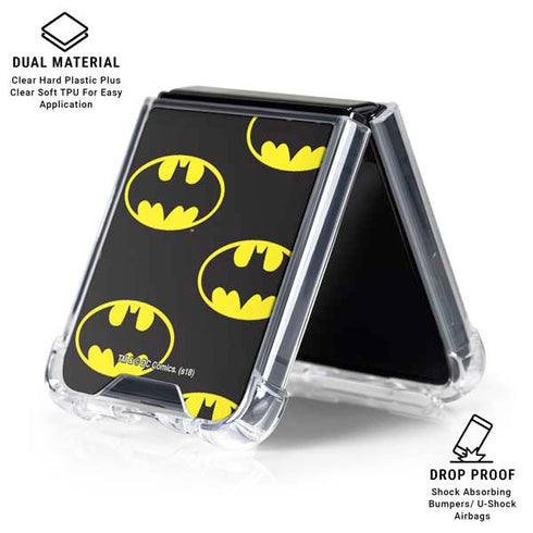 DC Comics Batman Logo All Over Print Galaxy Z Flip7 Clear Case
