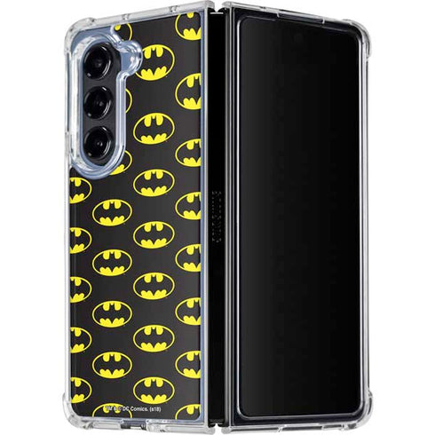DC Comics Batman Logo All Over Print Galaxy Z Fold5 5G Clear Case