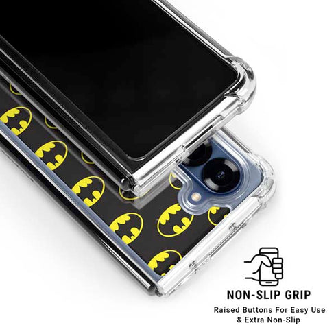 DC Comics Batman Logo All Over Print Galaxy Z Fold7 Clear Case
