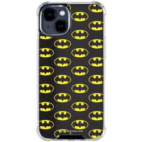 DC Comics Batman Logo All Over Print iPhone 15 Clear Case