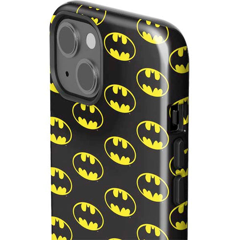 DC Comics Batman Logo All Over Print iPhone 15 Impact Case
