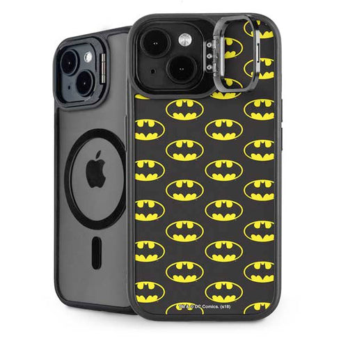 DC Comics Batman Logo All Over Print iPhone 15 Plus Kickstand Case