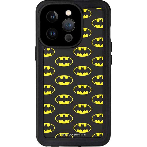 DC Comics Batman Logo All Over Print iPhone 15 Pro Waterproof Case