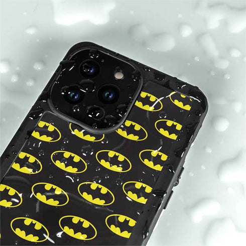 DC Comics Batman Logo All Over Print iPhone 15 Pro Waterproof Case