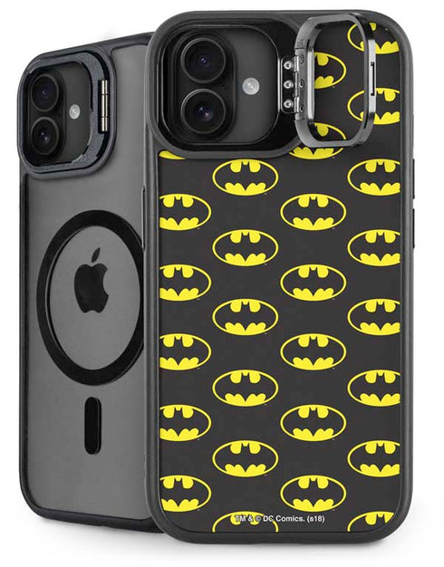 DC Comics Batman Logo All Over Print iPhone 16 Kickstand Case