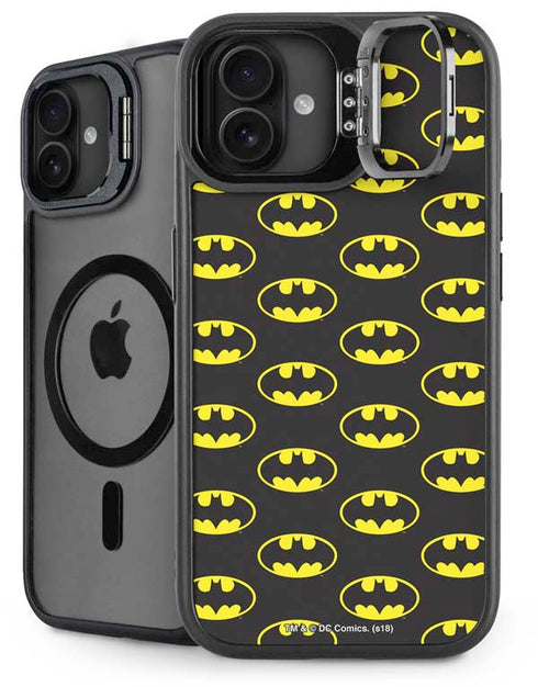DC Comics Batman Logo All Over Print iPhone 16 Plus Kickstand Case