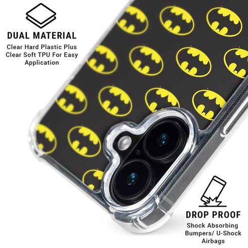 DC Comics Batman Logo All Over Print iPhone 16 Plus MagSafe Case