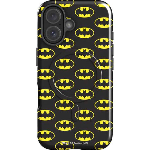 DC Comics Batman Logo All Over Print iPhone 16 Plus Magsafe Impact Case