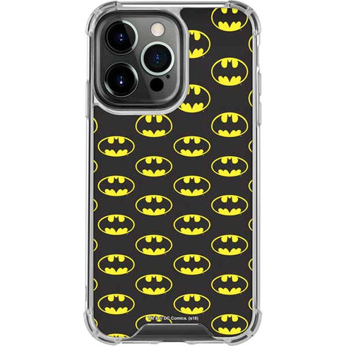 DC Comics Batman Logo All Over Print iPhone 16 Pro Clear Case