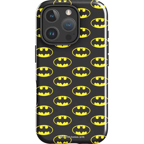 DC Comics Batman Logo All Over Print iPhone 16 Pro Impact Case