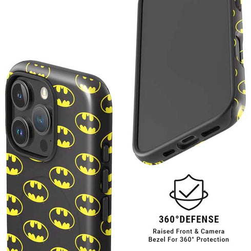 DC Comics Batman Logo All Over Print iPhone 16 Pro Magsafe Impact Case