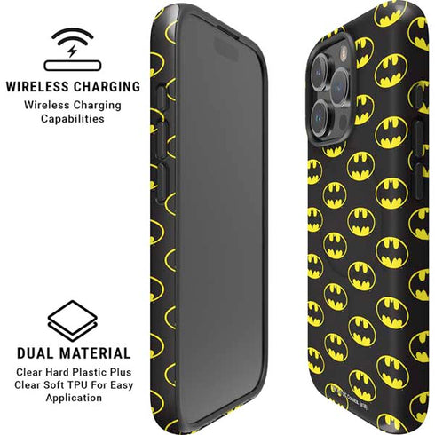DC Comics Batman Logo All Over Print iPhone 16 Pro Magsafe Impact Case