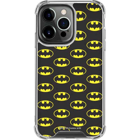 DC Comics Batman Logo All Over Print iPhone 16 Pro Max Clear Case