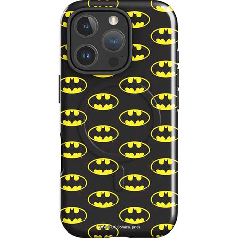 DC Comics Batman Logo All Over Print iPhone 16 Pro Max Magsafe Impact Case