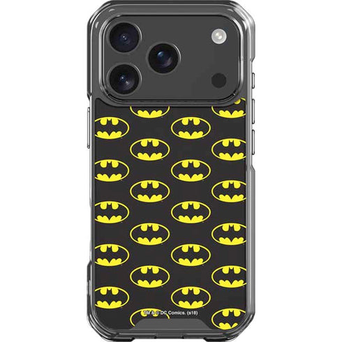 DC Comics Batman Logo All Over Print iPhone 17 Pro Clear Case