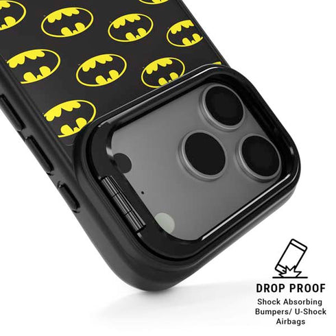 DC Comics Batman Logo All Over Print iPhone 17 Pro Kickstand Case