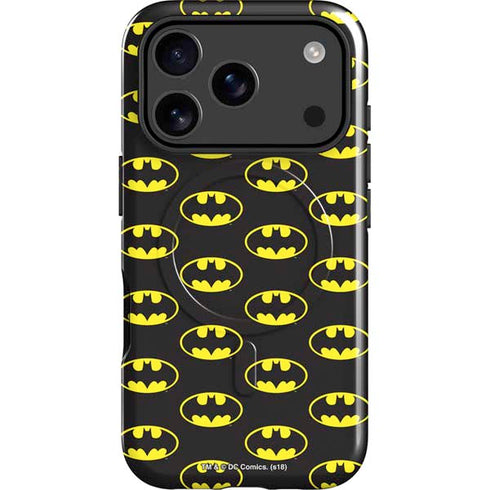 DC Comics Batman Logo All Over Print iPhone 17 Pro Magsafe Impact Case