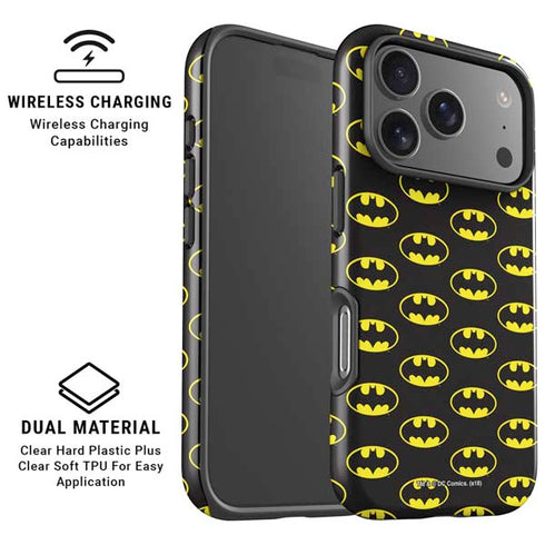 DC Comics Batman Logo All Over Print iPhone 17 Pro Magsafe Impact Case