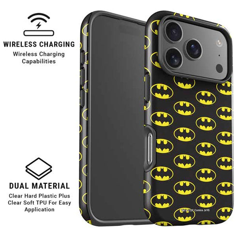 DC Comics Batman Logo All Over Print iPhone 17 Pro Max Magsafe Impact Case