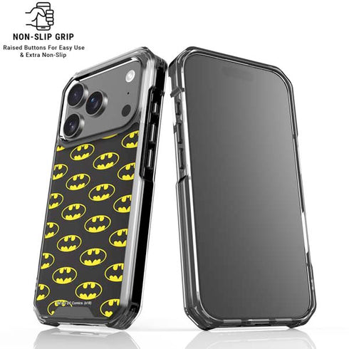 DC Comics Batman Logo All Over Print iPhone 18 Pro Clear Case