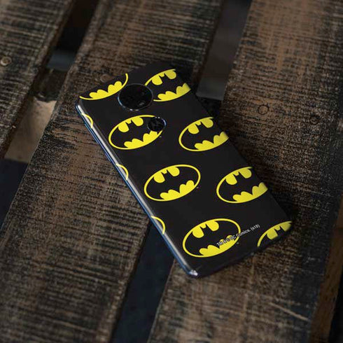DC Comics Batman Logo All Over Print Moto E5 Plus Skin