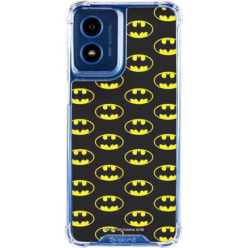 DC Comics Batman Logo All Over Print Moto G Play 4G (2024) Clear Case