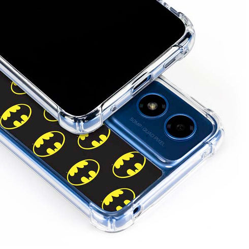 DC Comics Batman Logo All Over Print Moto G Play 4G (2024) Clear Case