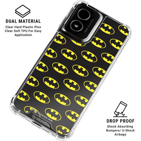 DC Comics Batman Logo All Over Print Moto G Power 5G (2024) Clear Case