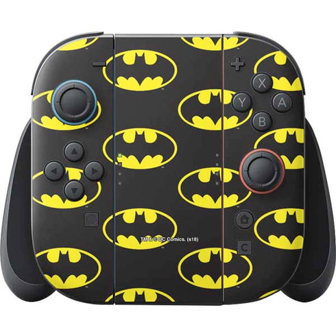 DC Comics Batman Logo All Over Print Nintendo Switch 2 (2025) Joy-Con Controller Skin