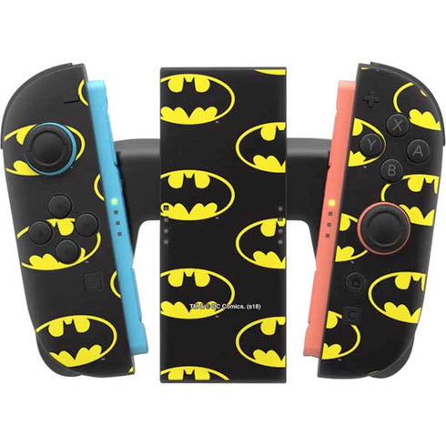 DC Comics Batman Logo All Over Print Nintendo Switch 2 (2025) Joy-Con Controller Skin