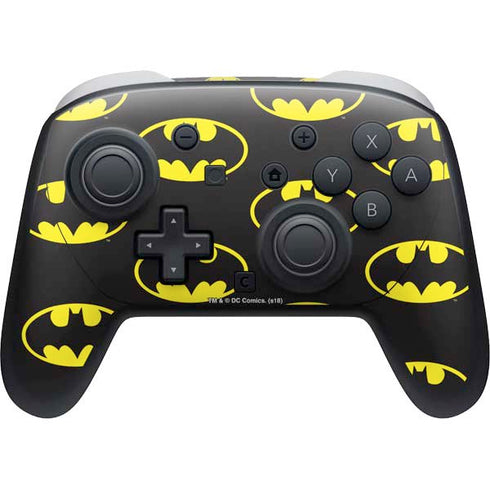 DC Comics Batman Logo All Over Print Nintendo Switch 2 (2025) Pro Controller Skin