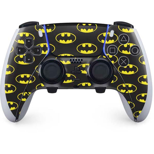 DC Comics Batman Logo Pattern PS5 DualSense Edge Pro Controller Skin
