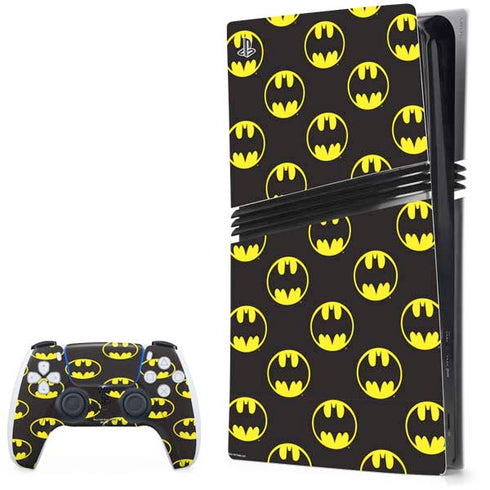 DC Comics Batman Logo All Over Print PS5 Pro Bundle Skin