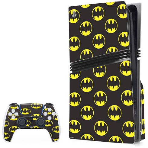 DC Comics Batman Logo All Over Print PS5 Pro Disk Bundle Skin